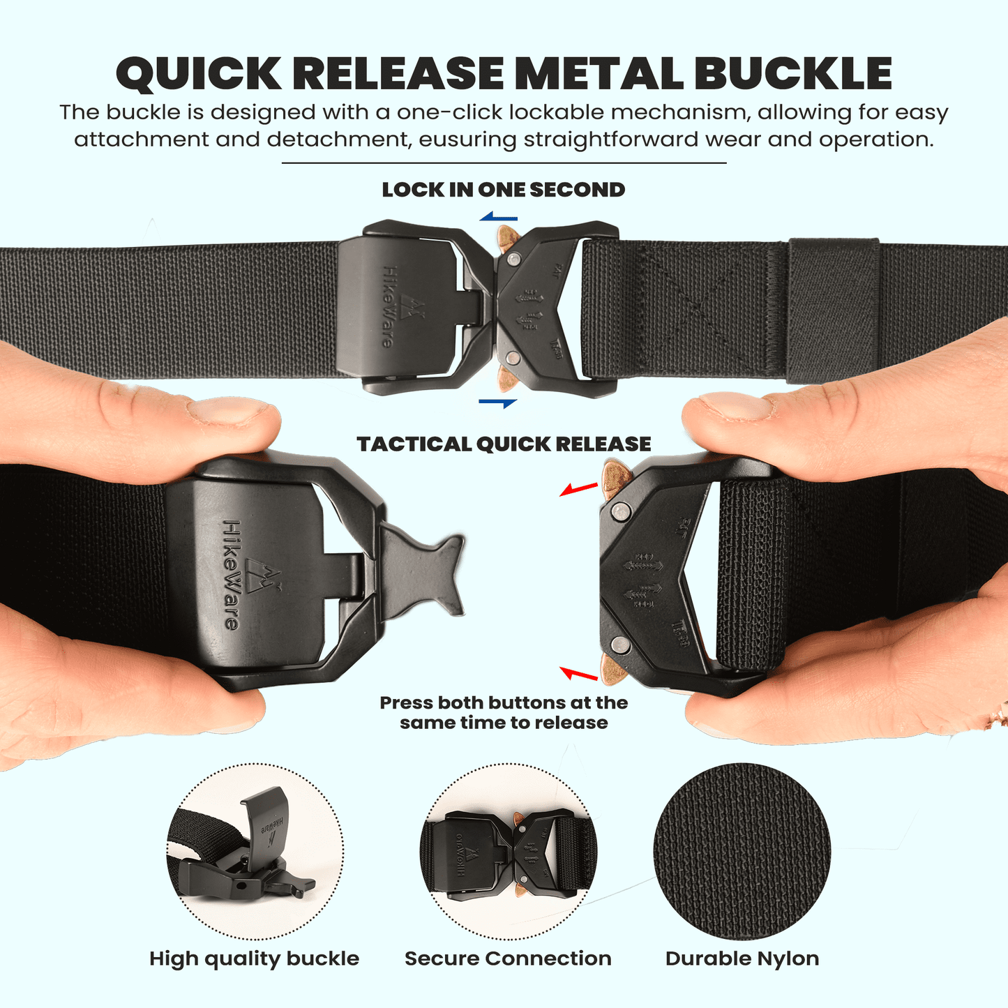 HikeWare Tactical Nylon Hiking Belt