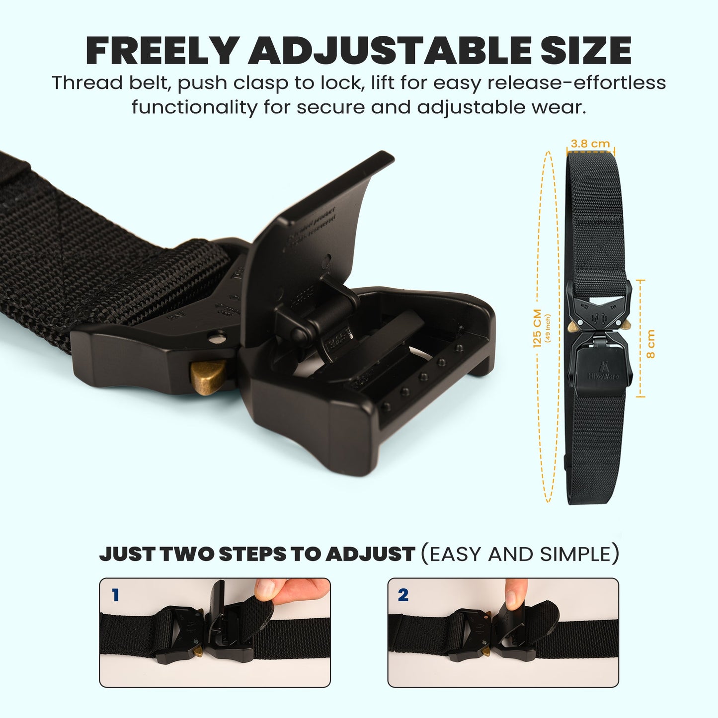 HikeWare Tactical Nylon Hiking Belt